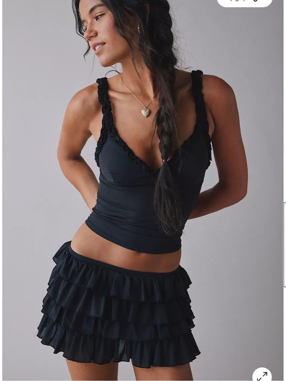 Urban Outfitters Out From Under Cammy Ruffle Trim Skort Size Small NWT